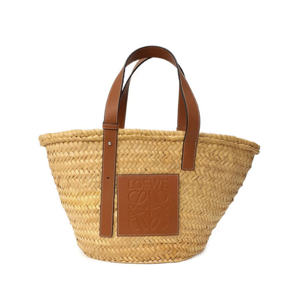Loewe leather leaf Bag anagram Paula woven Basket calfskin palm Tan Ibiza - Picture 2 of 9